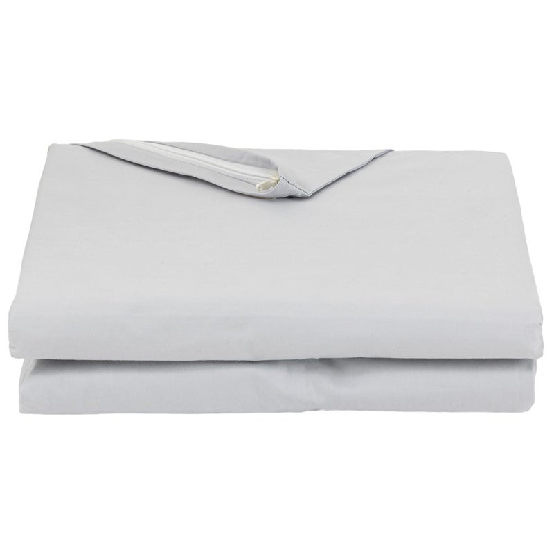 FULI 100% Cotton Zippered Futon Cover, Japanese Futon Mattress Cover, Shikibuton, Made in Japan (Twin XL, Gray) - Image 1